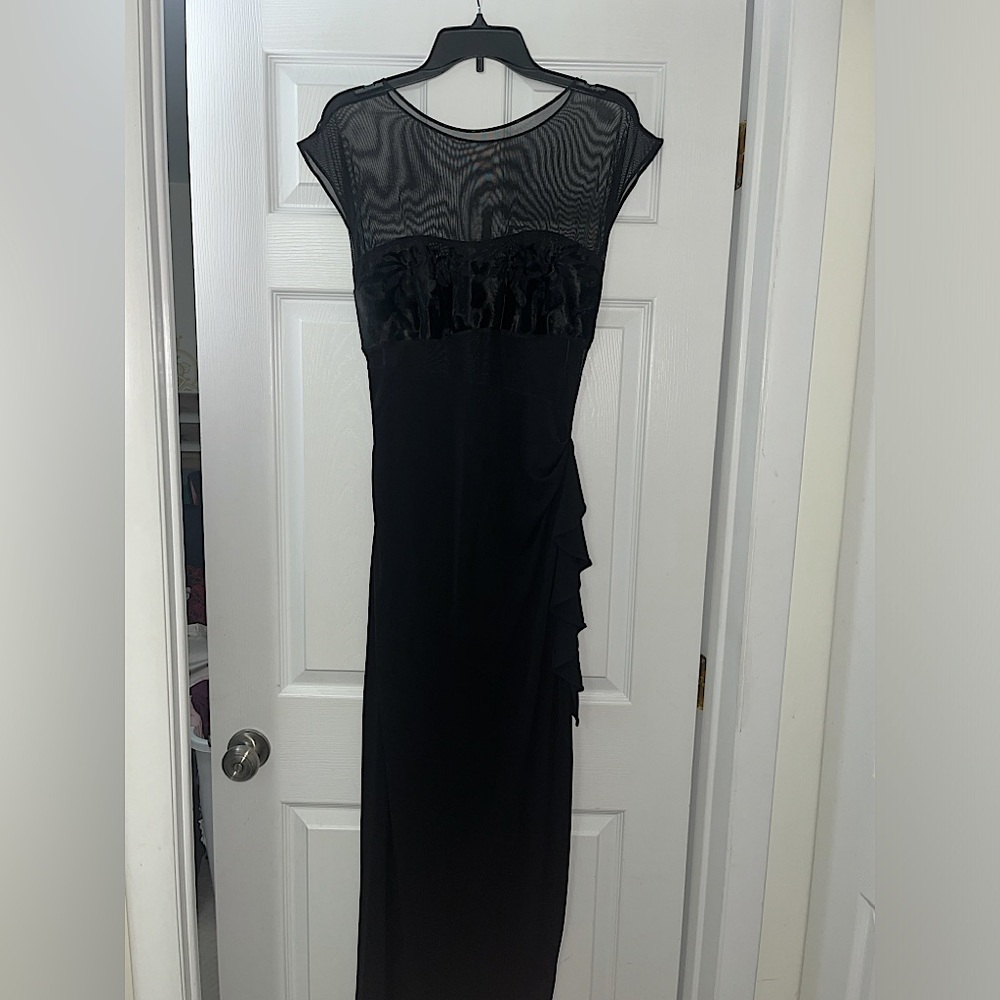 Vintage Orna Farho black evening dress made in France.